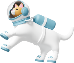 Casual life 3d cat astronaut